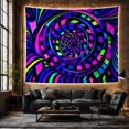 thumbnail image 6 of Neon Spiral Tunnel in Black Background, Energetic Psychedelic for Gamers, Optical Illusion Art, Birthday Gift Tapestry Wall Hanging for Gaming Room and Bedroom, 6 of 7
