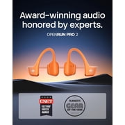 New Shokz OpenRun Pro 2 - Open-Ear, Bone Conduction Sport Headphones - Sweat Resistant, Workout Headphones with 30ft Bluetooth - Secure, Comfortable Fit - Deep Bass and Smart Mic - SHOKZ App (Orange)