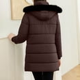 thumbnail image 6 of Women's Winter Puffer Coat Winter Sherpa Lined Faux Fur Hooded Mid Long Parka Coat Fleece Lined Down Jacket Waterproof Faux Fur, 6 of 7