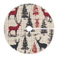 thumbnail image 6 of Yayeee Christmas Tree Skirt 47 inches for Xmas Tree Holiday Party Decoration, Red Deer, 6 of 6