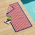 thumbnail image 6 of 100% Cotton Velour Stripe Border Oversized Beach & Pool Towels - 35" x 70", 6 of 6