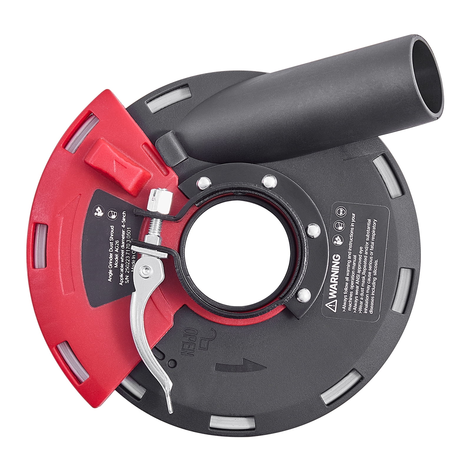 KFFKFF Dust Cover for Angle Grinding, Universal Fit for 4-5 inch, Surface Grinding Dust Cover with 6 Securing Washers, Attachable to Vacuum Cleaner, Appropriate for Wood, Concrete, Wall