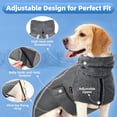thumbnail image 5 of TSYKHAIA Winter Dog Coat - Warm Polar Fleece Lining Doggie Outdoor Jacket with Turtleneck Scarf Reflective Stripe Adjustable Waterproof Windproof Puppy Vest Soft Pet Outfits, 5 of 7