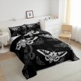 thumbnail image 4 of Erosebridal Gothic Moth Bedding Twin Comforter Set, Skull Down Comforter, Mandala Style Decor, Reversible 2 Pieces, 4 of 8