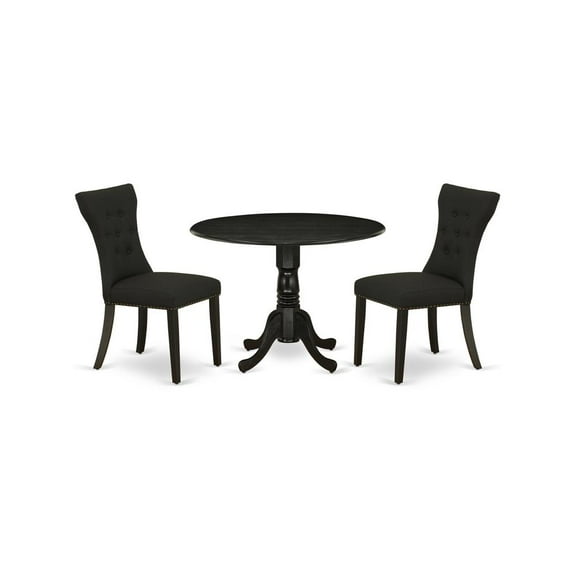 East West Furniture Dining Room Set Black, DLGA3-BLK-24