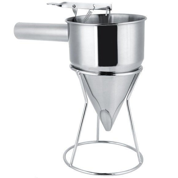 Rdeghly Kitchen Funnel, Octopus Funnel,Stainless Steel Funnel Kitchen Cooking Octopus Ball Maiking Funnel with Bracket