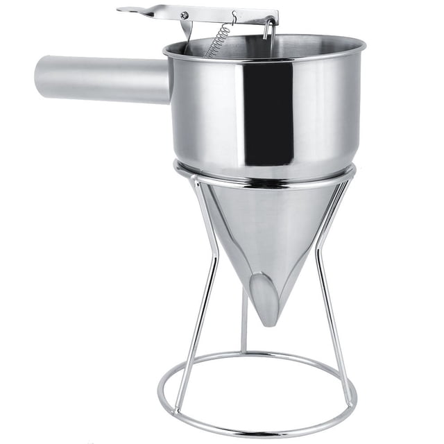 Rdeghly Kitchen Funnel, Octopus Funnel,Stainless Steel Funnel Kitchen Cooking Octopus Ball Maiking Funnel with Bracket