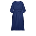 thumbnail image 3 of Loralette Women's Plus Size Day Date Plain 3/4 Sleeve Maxi Dress, 3 of 3