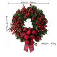 thumbnail image 2 of Hml Décorations de Noël Couronne de Noël Couronne de Noël Couronne de Porte de Noël Rouge Couronne de Noël d'Hiver Couronne de Noël Extérieure Intérieure, 2 of 3