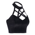 thumbnail image 4 of Top corto gótico Cosplay ropa de calle Halter tanque espalda descubierta Punk camisola camiseta L Zulema Camiseta sin mangas de terciopelo con tirantes, 4 of 8