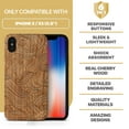 thumbnail image 7 of Case Yard Wooden Case Outside Soft TPU Silicone, Slim Fit Shockproof Wood Protective Phone Cover for Girls Boys Men and Women, Supports Wireless Charging Wave Pattern Design case for iPhone-X, 7 of 7