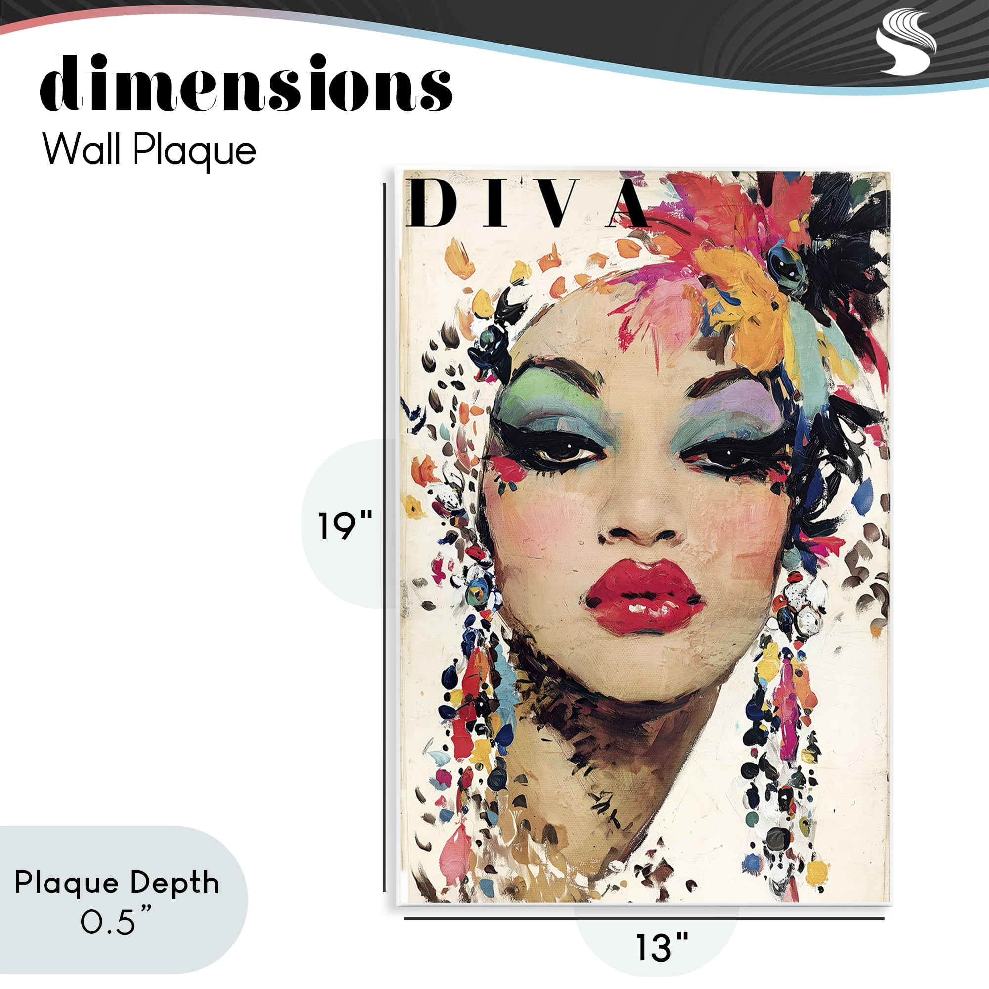 Stupell Industries Diva Fashion Portrait Wall Plaque Art, design by Annabelle Hall