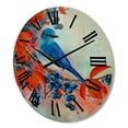 thumbnail image 3 of Designart 'Bright Bird Bullfinch Sitting On A Branch of Berries III' Traditional Wood Wall Clock, 3 of 5