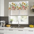 thumbnail image 5 of 2 Pack Valances for Windows, Mushroom Sunflowers Window Valances for Living Room/Bedroom/Bathroom, Summer Botanical Butterfly Pastoral Light Filtering Kitchen Curtain Valance 42"W x12" L, 5 of 9