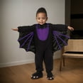 thumbnail image 5 of Mercatoo Boys Girls Halloween Jumpsuit Bat 𝗪ings Cute Hoodie with Ears Long Sleeve Footless Bodysuit Holiday Part𝘆 Romper, 5 of 5
