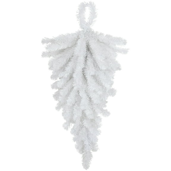 Northlight 30" Unlit Snow White Artificial Teardrop Christmas Swag