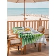 thumbnail image 2 of Outdoor Tablecloths with Umbrella Hole & Zipper, Spring Leaves Rectangle Tablecloth 52x70 Inch, Pastoral Garden Botanical Gray Plaid Waterproof Table Cloth, Patio/Pool/Picnic Table Covers, 2 of 8