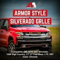thumbnail image 2 of AMERICAN MODIFIED Grille w/Emblem Base for 19-21 Chevy Silverado 1500, Chrome, 2 of 12