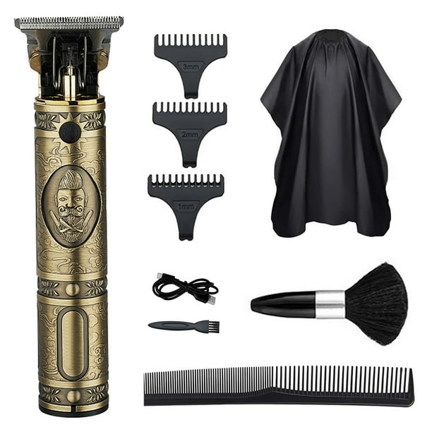 Broche del pelo Cortadora de cabello eléctrica Cortadora de cabello de peluquero Juego de cortadora de cabello para el hogar Máquina de corte de cabello de salón Empuje dedicado Carga USB con cepillo