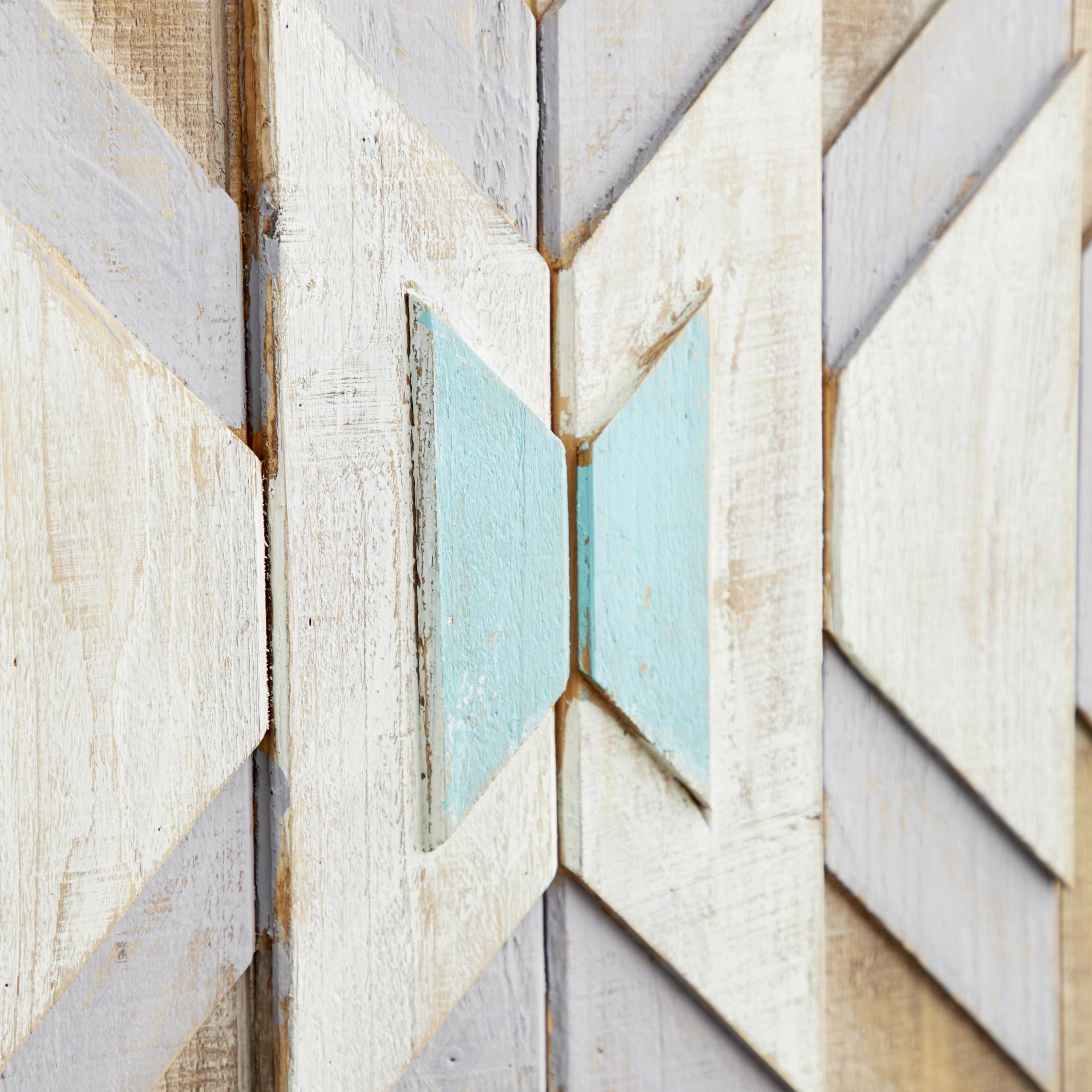 DecMode Brown Wood Handmade Southwestern Geometric Wall Decor