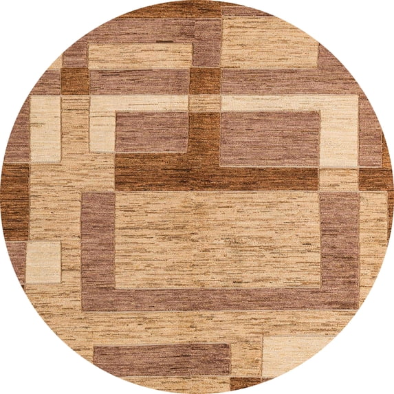 Ahgly Company Indoor Round Abstract Red Abstract Area Rugs, 6' Round
