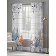 thumbnail image 3 of Eucalyptus Leaves Starfish Sheer Curtains 108 Inch Long 2 Panels, Shells Summer Ocean Wood Grain Light Filtering Rod Pocket Curtains, Sheer Voile Drapes for Living Room Bedroom, 52"x108", 3 of 8