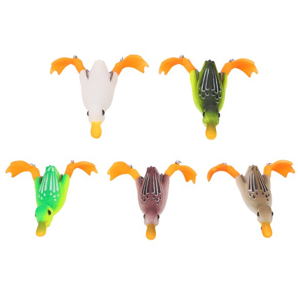 YLSHRF Fishing Lures Topwater Duck Lure Rubber Floating Duck Fishing Lure With Hooks Bass Fishing Bait