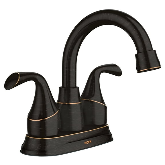 Moen Idora Two-Handle Centerset Bathroom Sink Faucet with Drain Assembly, Mediterranean Bronze