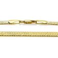 thumbnail image 3 of 9mm Large 14k Yellow Gold Plated Flat Herringbone Chain Necklace, 30 inches + Gift Box, 3 of 7