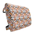 thumbnail image 1 of Geometric Lumbar Pillow, Hand Drawn and Grunge Looking Arrows Rectangles and Squares, Soft Back Cushion for Office Chairs with Adjustable Straps, 14" x 13", Orange Pale Pink Black, by Ambesonne, 1 of 7