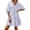 Blue, variant on Women Summer Dresses Striped Mini Dress Half Sleeve Button Down Tiered Flowy Beach Vacation Outfits Pockets