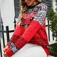 thumbnail image 7 of Arlun Christmas Sweaters for Women Funny Reindeer Pattern Xmas Holiday Casual Crewneck Pullover Sweater Trendy Warm Soft Cozy Long Sleeve Loose Print Work Tops Red XL, 7 of 7