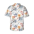 thumbnail image 4 of Xecao Lilies Flowers print Hawaiian shirt - a stylish short-sleeve button-down for men, perfect for casual beach and tropical outings., 4 of 9