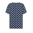 thumbnail image 5 of Blczomt Casual Women's Summer Tops Polka Dot T Shirts V Neck Blue Short Sleeve Button Women Shirts, 5 of 6