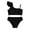 Black, variant on Kids Girls Swimsuit 2 Piece Bikini Set Block Cut Out Pink Swimwear with Adjustable Strap 9-10 Years