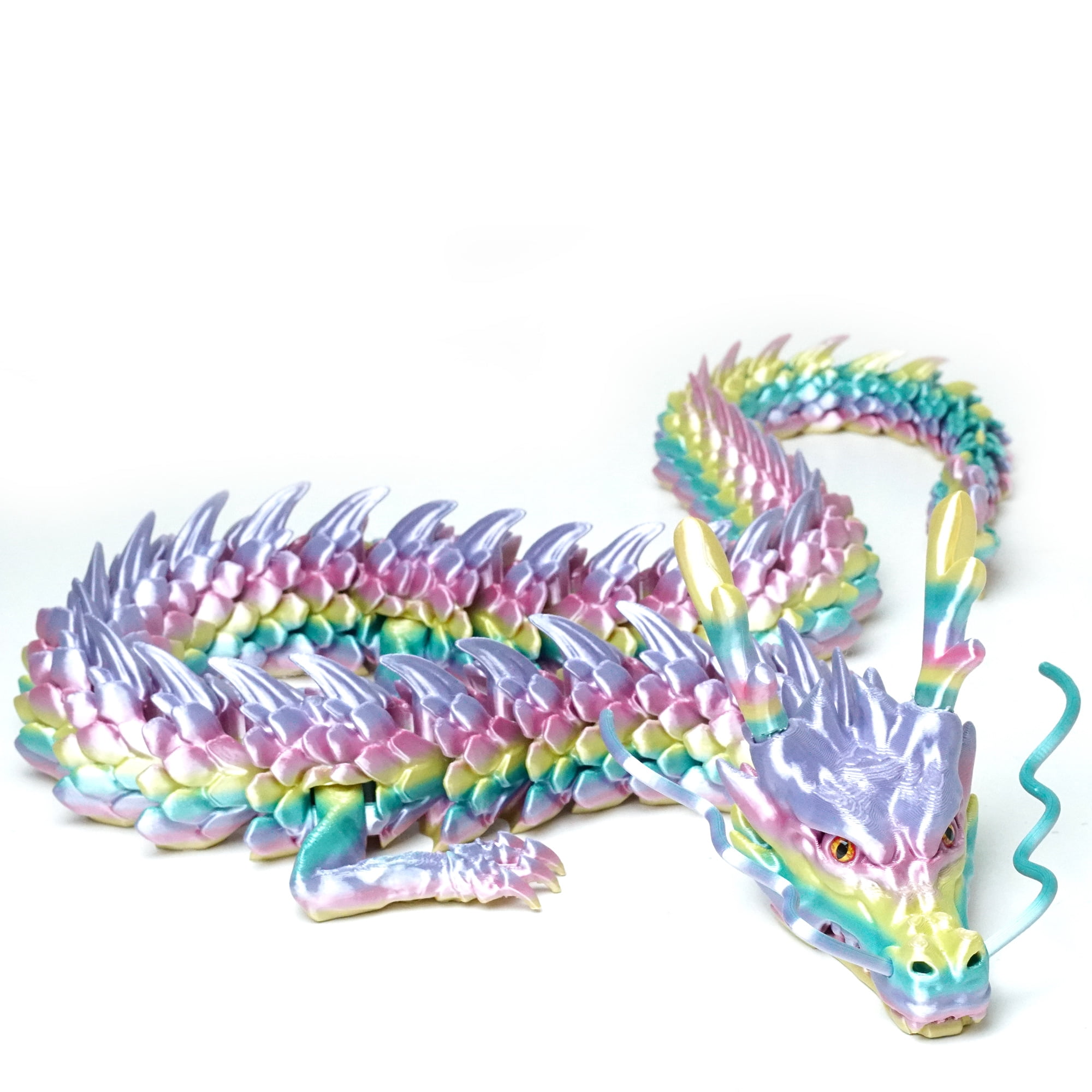 33.5inch 3D Printed dragon,Flexible Joint Animal lacertid Figurines, Home Office Decor,Fidget Toy for Adults Teens Boy Festival Gifts,Easter Basket Stuffers,Executive Desk Toy