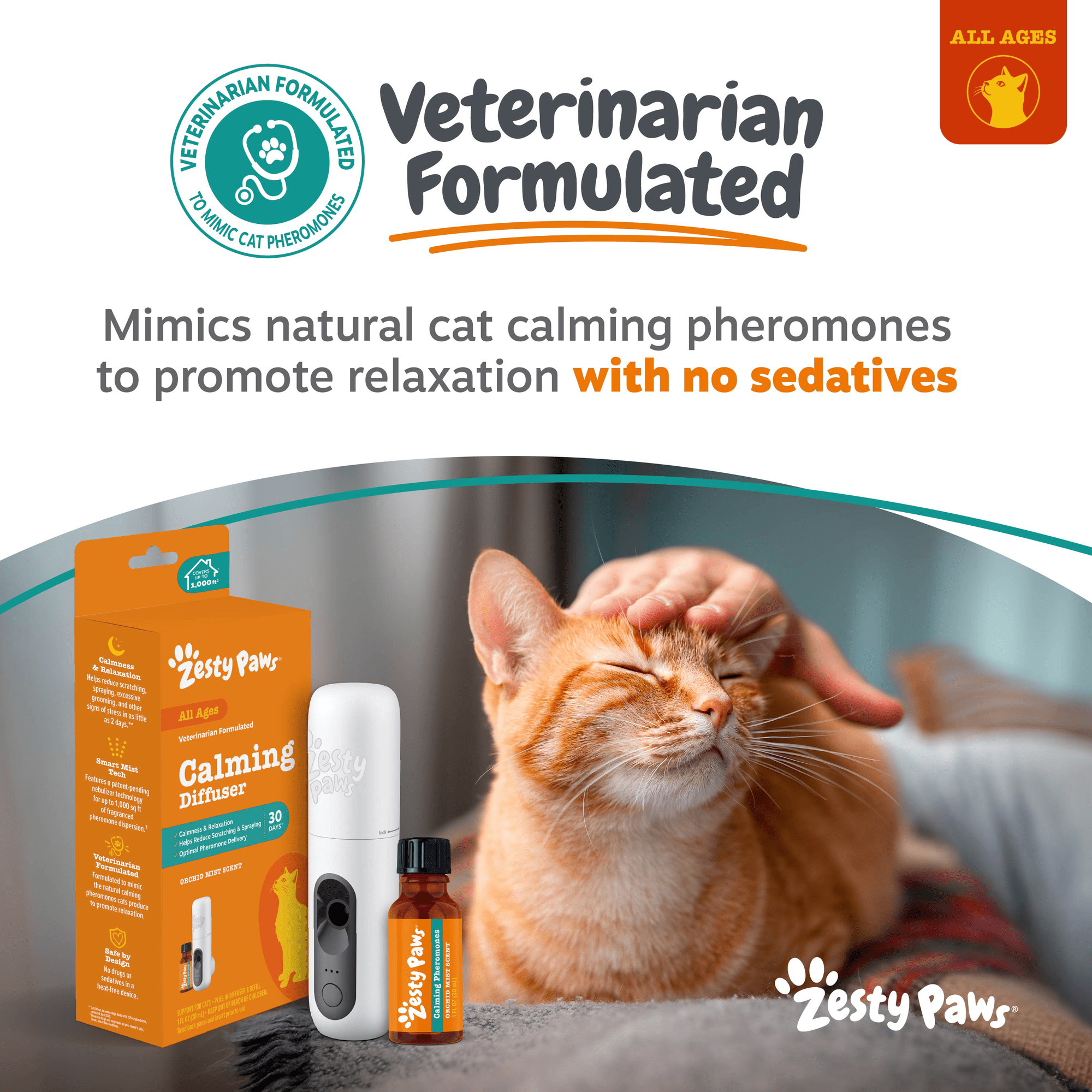 (6 pack) Zesty Paws Cat Calming Diffuser - Starter Kit
