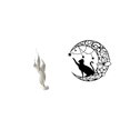 thumbnail image 6 of 2 Pieces Wall Art Decor Sculpture Set Minimalist Black Cat and Feather Design for Living Room Office Home, 6 of 8