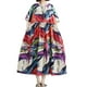 thumbnail image 1 of Vestido de lino de algodón de mujer vintage Vestido informal suelto con bolsillo de media manga con Tomshoo Vestido de lino de algodón, 1 of 7