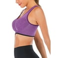 thumbnail image 4 of LELINTA Women's Seamless Solid Sports Bra Racerback Padded Stretch Fitness Tops Workout Zipper Yoga Bras, 4 of 8