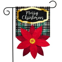 Briarwood Lane Merry Christmas Poinsettia Burlap Garden Flag