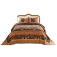 thumbnail image 5 of Barefoot Bungalow Audrey Vintage Floral Bedspread Set, Reversibe, Jumbo Sized, 3-Piece King, Chocolate, 5 of 9