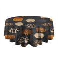 thumbnail image 5 of Patterned Pumpkins Halloween Pattern Round Tablecloth 60"x60",Wrinkle Wipeable Table Cloth for Kitchen Dining Room Picnic Patio Party, 5 of 6