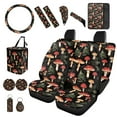 thumbnail image 2 of XYZCANDO Jungle Mushroom Fender Cover Car Coasters Car Cushion Cover Armrest Cover Steering Wheel Cover Lipstick Cover Trash Can Armrest Cover Seat Belt Cover Keychain Interior Decor, 2 of 7