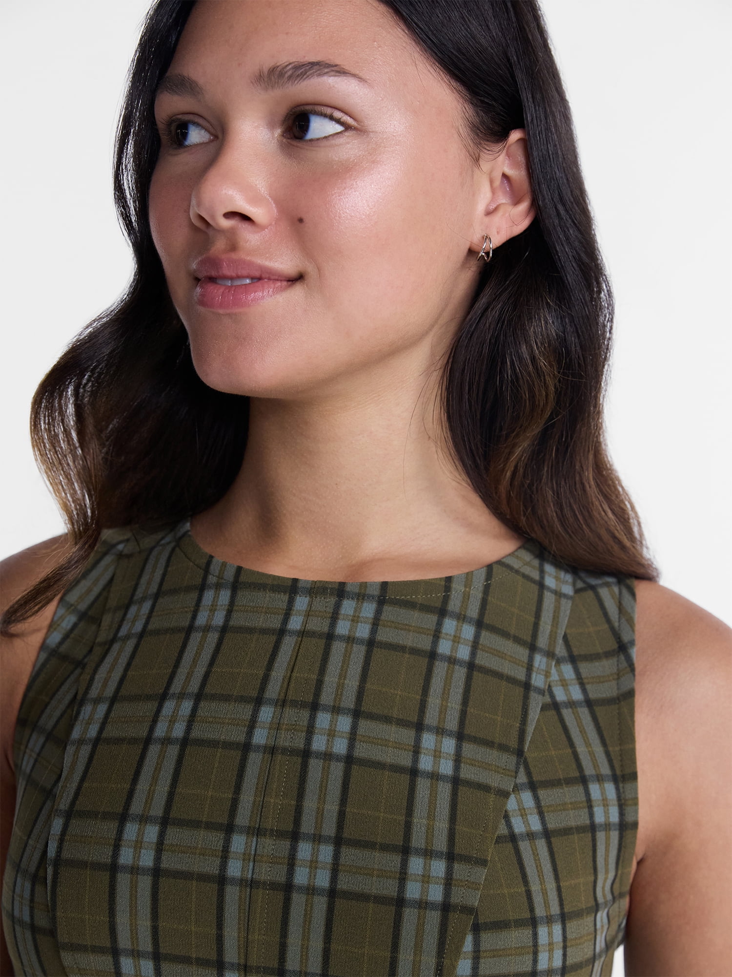 No Boundaries Fit and Flare Plaid Mini Dress, Women’s XXS-XXL
