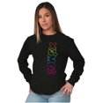 thumbnail image 4 of XOMG POP Colorful Rainbow Neon Logo Women Plus Size Long Sleeve Tee Brisco Brands 2X, 4 of 5