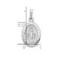 thumbnail image 2 of 14k White Gold Hollow Polished and Satin Immaculate Conception Medal Pendant Necklace 23x12mm Wide Pendant for Women, 2 of 2