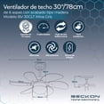 thumbnail image 3 of Ventilador de techo moderno de 30 pulgadas 78cm 6 aspas acabado tipo madera Mina gris Beckon, 3 of 7