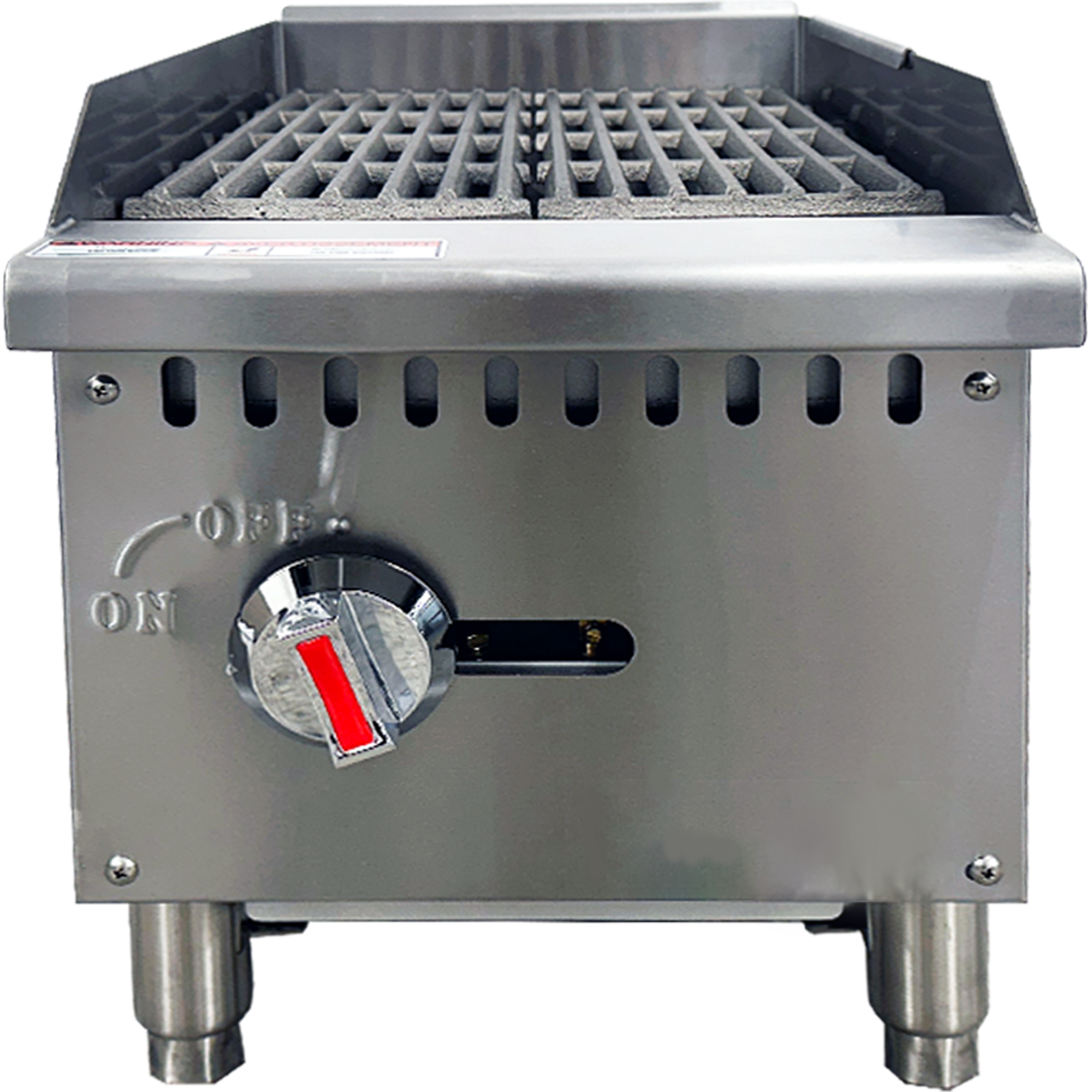12" Economy Gas Charbroiler, 30,000 BTU, Stainless Steel Commercial Countertop Grill, NSF