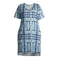 thumbnail image 4 of Terra & Sky Women's Plus Size V-Neck T-Shirt Dress with High Low Hem, 4 of 6